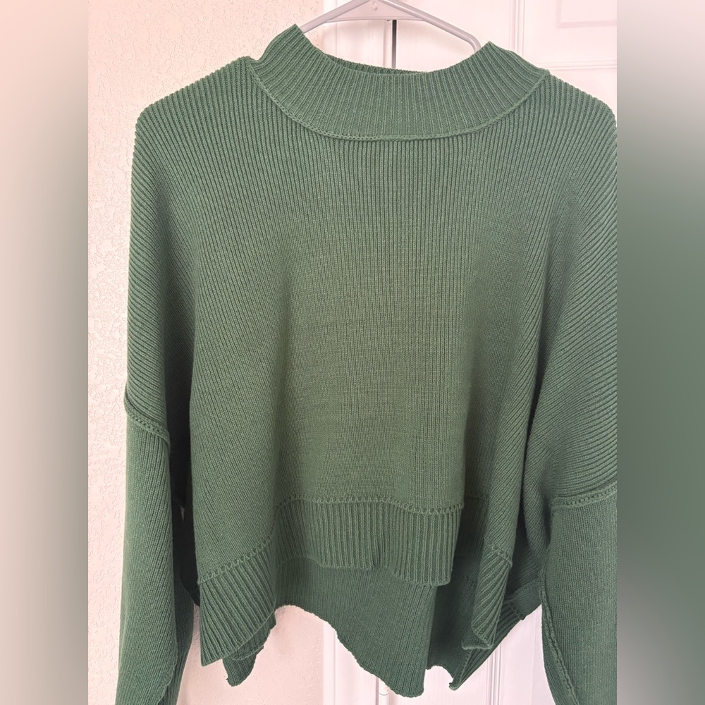 Zenana Outfitters Forest Green Cowl Neck Sweater